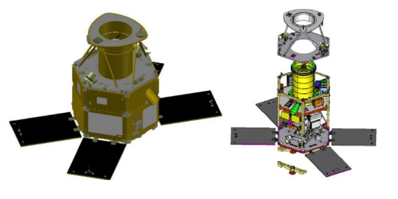 Vista externa e interna, del satélite GEOSAT 2
